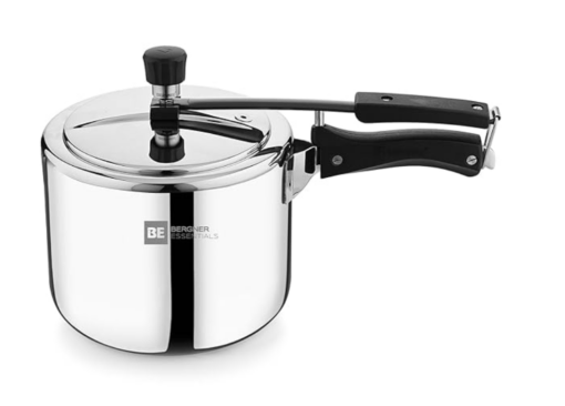 Bergner BE Bergner Essentials Tripro Triply Stainless Steel 3 Liters Inner Lid Pressure Cooker, Faster and Even Heating, Healthy Cooking, Easy to Clean, Full Induction Bottom and Gas Stove Ready